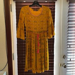 Fusion Printed Flare Tunic with Pink Tie